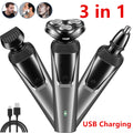 Men's Electric Rotary Shaver - Waterproof Rechargeable