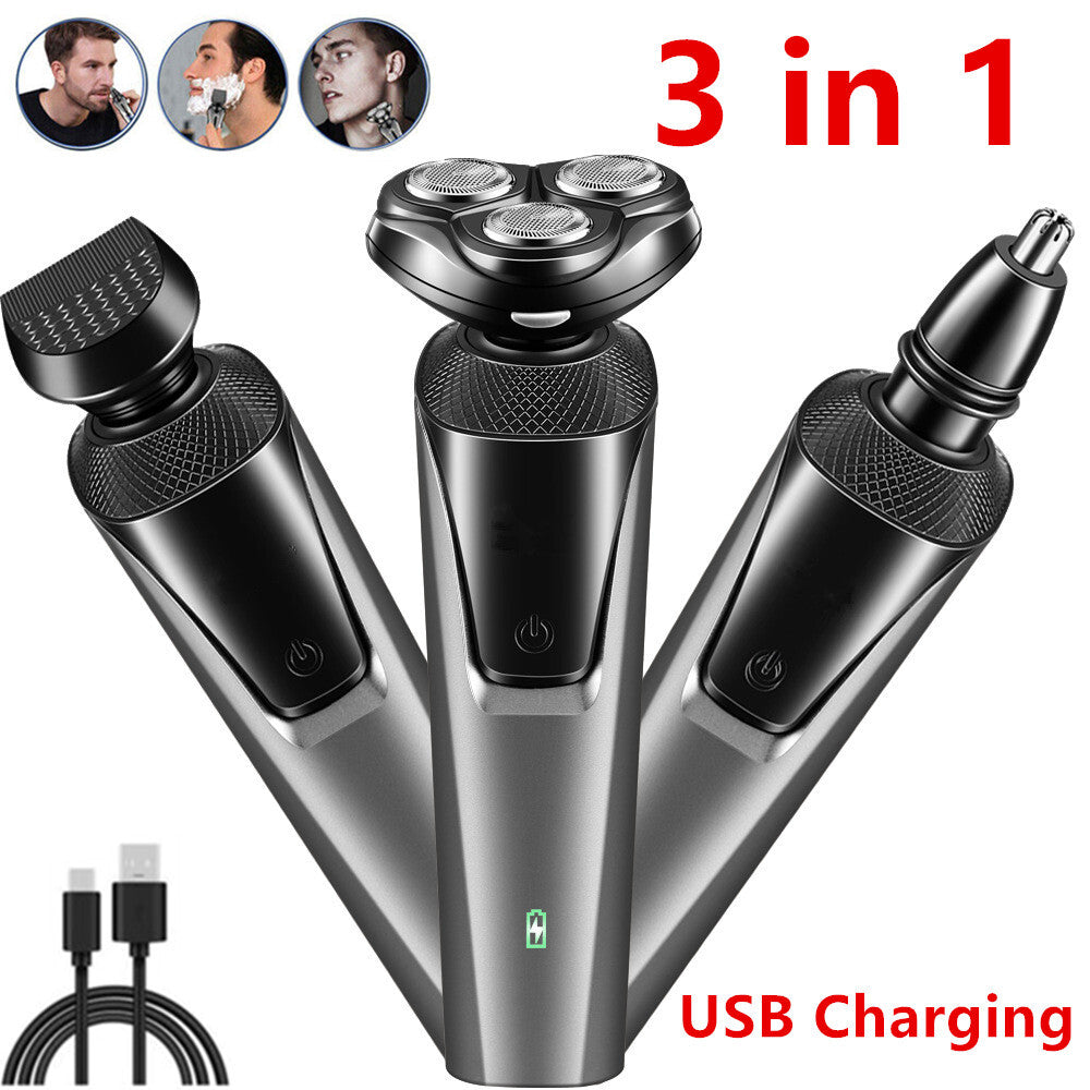 Men's Electric Rotary Shaver - Waterproof Rechargeable