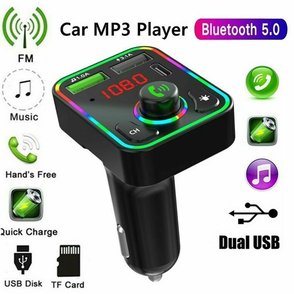 Car Bluetooth 5.0 FM Transmitter & USB Charger